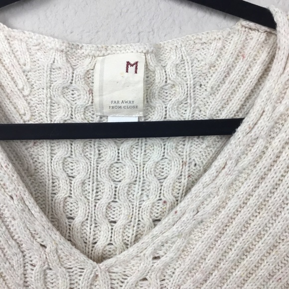 ❤ Anthropologie Revelry Cream Sweater Size Medium - Picture 6 of 8